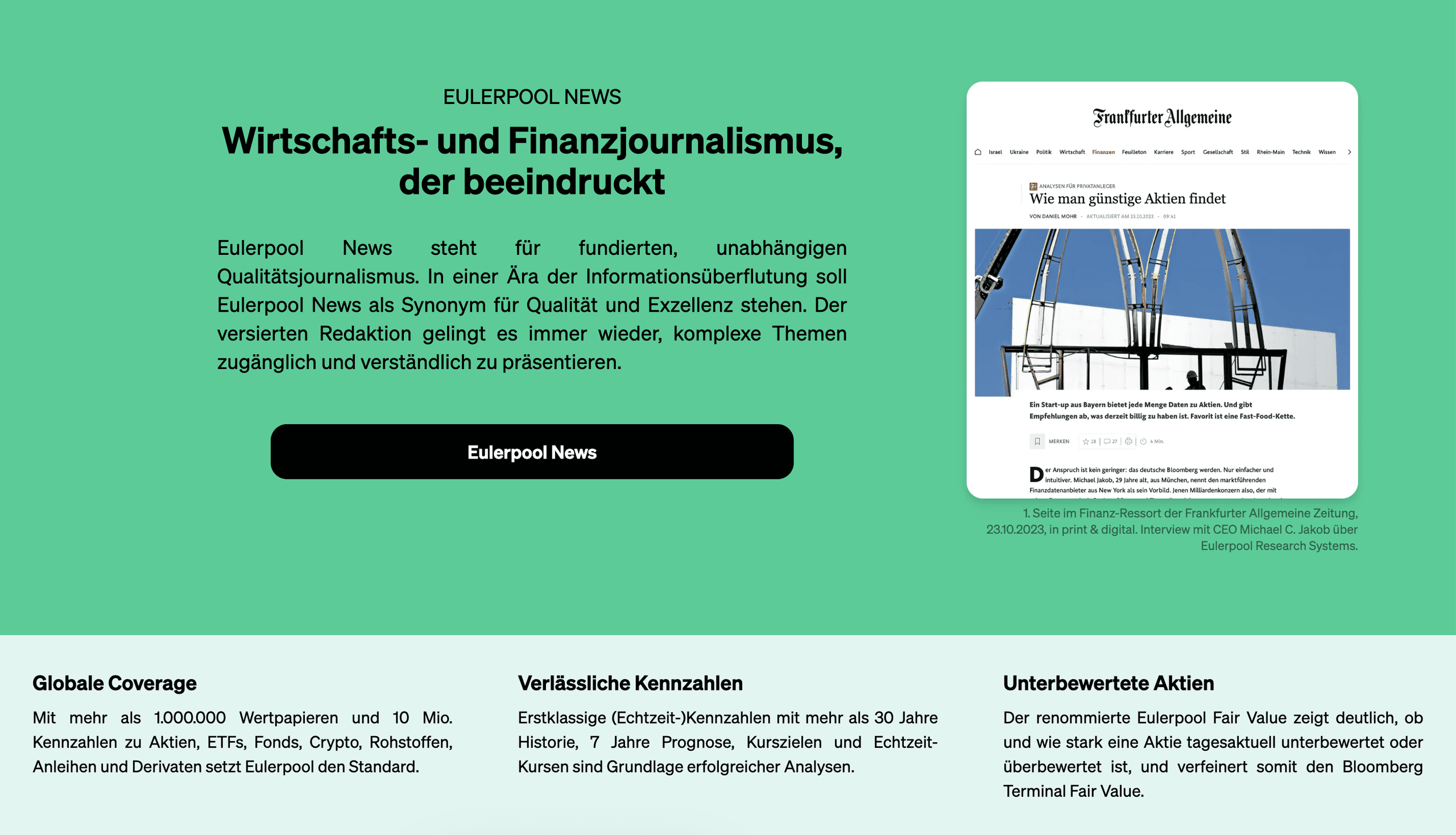 Eulerpool News ist Wirtschafts- und Finanzjournalismus für Deutschland, der beeindruckt.